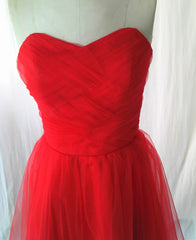 Beautiful Red Tulle Simple Homecoming Dress, Red Party Dress Beautiful Red Tulle Simple Homecoming Dress, Red Party Dress