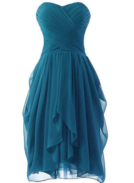Teal short bridesmaid dress