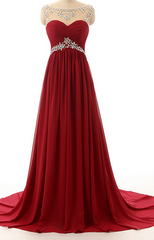 Wine Red Chiffon Beaded Long Handmade Prom Dress, Elegant Party Dress, Pretty Formal Dress Wine Red Chiffon Beaded Long Handmade Prom Dress, Elegant Party Dress, Pretty Formal Dress