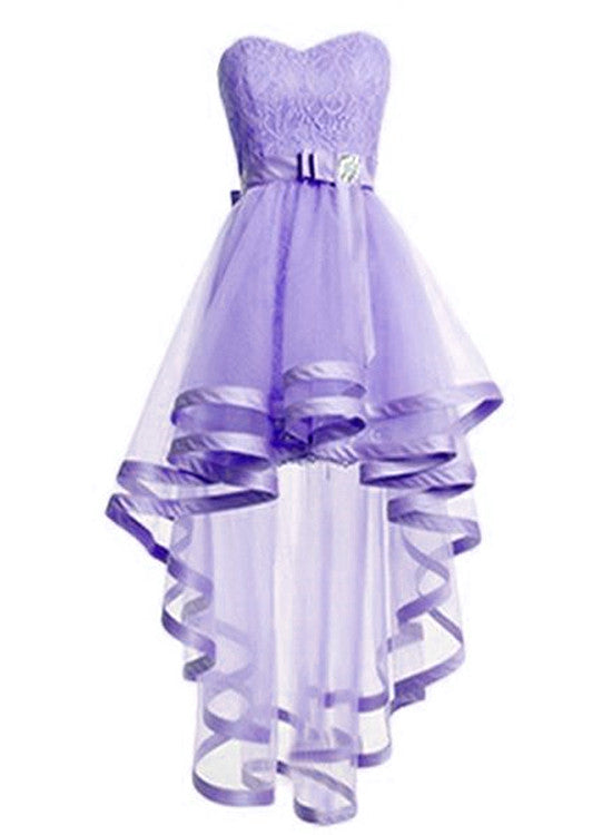 Light Purple Tulle High Low Sweetheart Party Dress, Tulle Homecoming D Cutedressy Light Purple Tulle High Low Sweetheart Party Dress, Tulle Homecoming D Cutedressy
