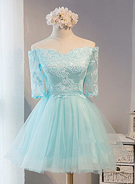 Short Mint Green Lace Prom Dresses, Short Mint Green Lace Formal Homecoming  Dresses