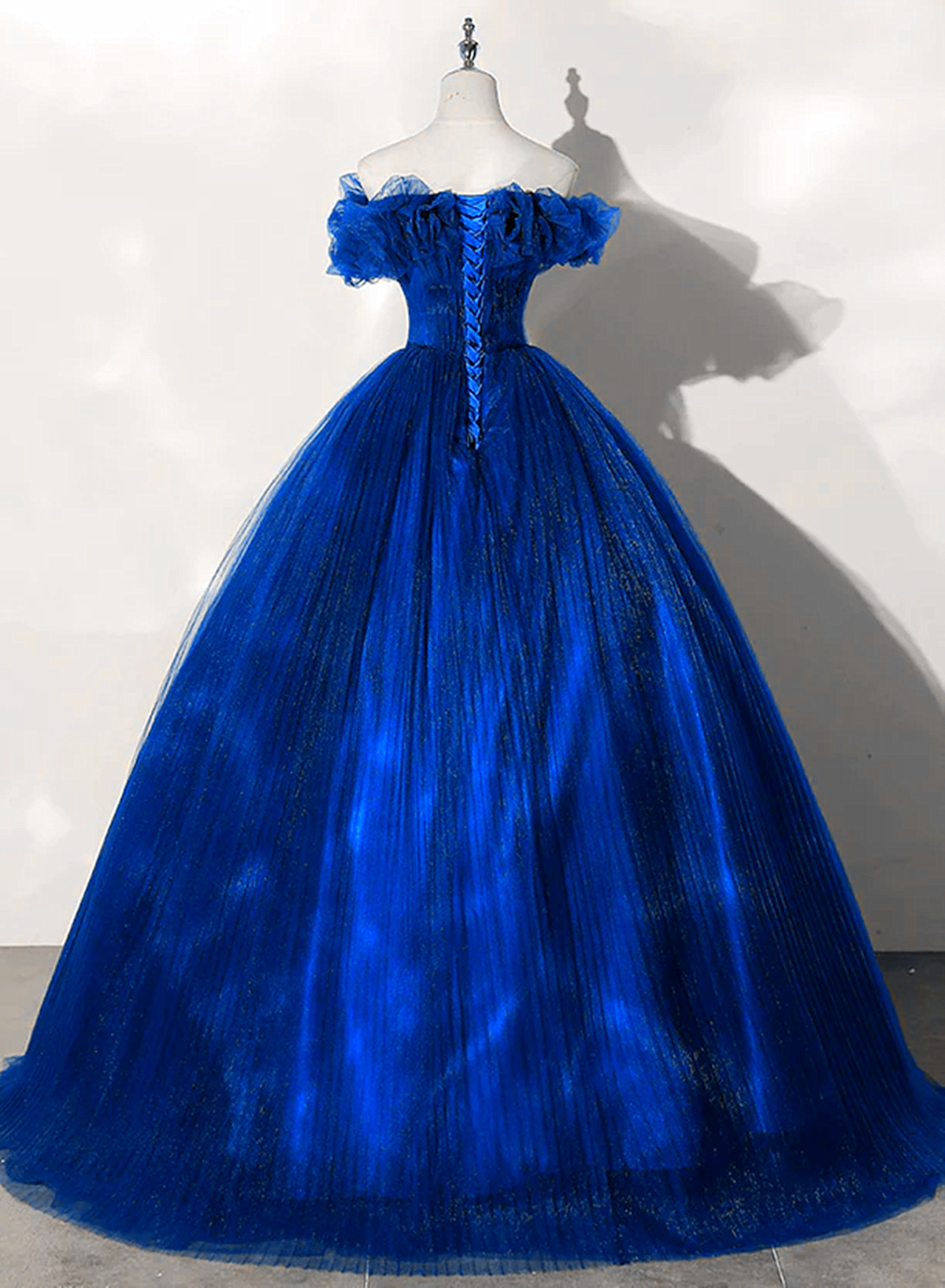 Royal Blue Off Shoulder Beaded Ball Gown Dress, Royal Blue Sweet 16 Dr Cutedressy Royal Blue Off Shoulder Beaded Ball Gown Dress, Royal Blue Sweet 16 Dr Cutedressy