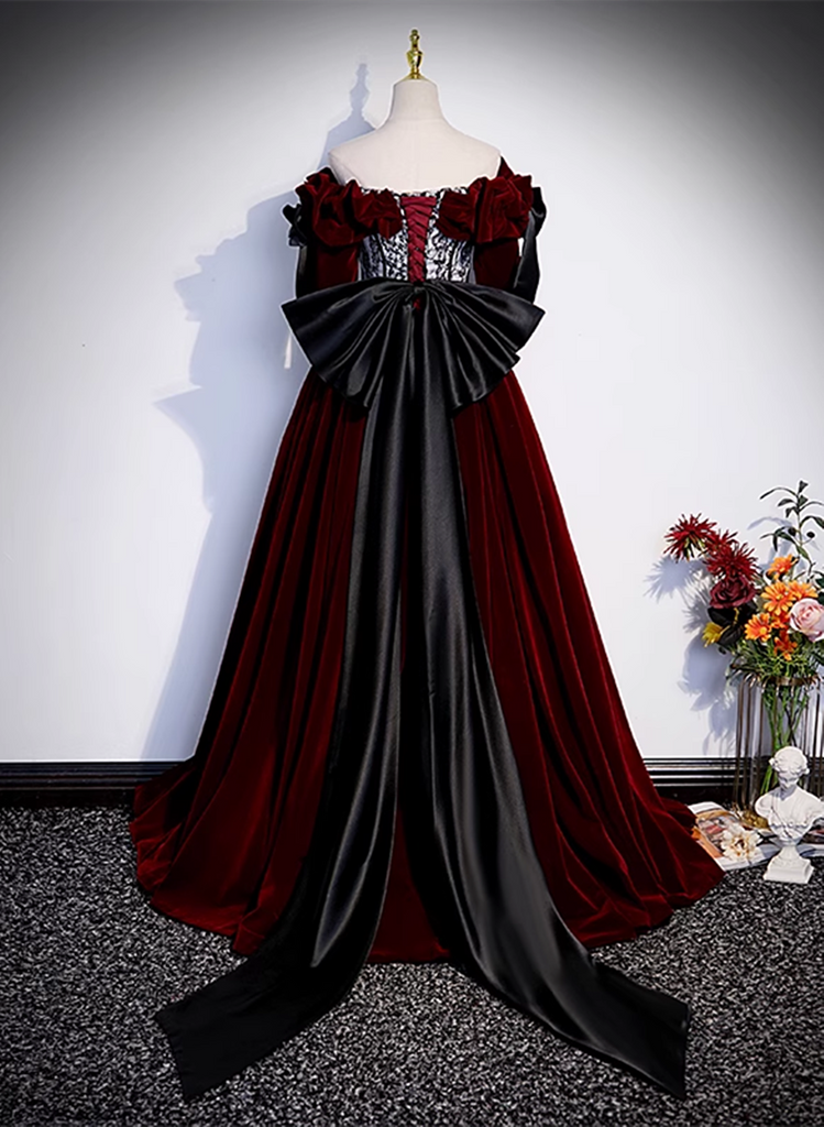Wine Red O-Neck Knit Dress main image 1