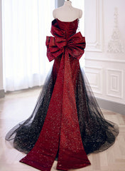 Black and Red Sweetheart Mermaid Long Formal Dress, Black and Red Even Cutedressy Black and Red Sweetheart Mermaid Long Formal Dress, Black and Red Even Cutedressy