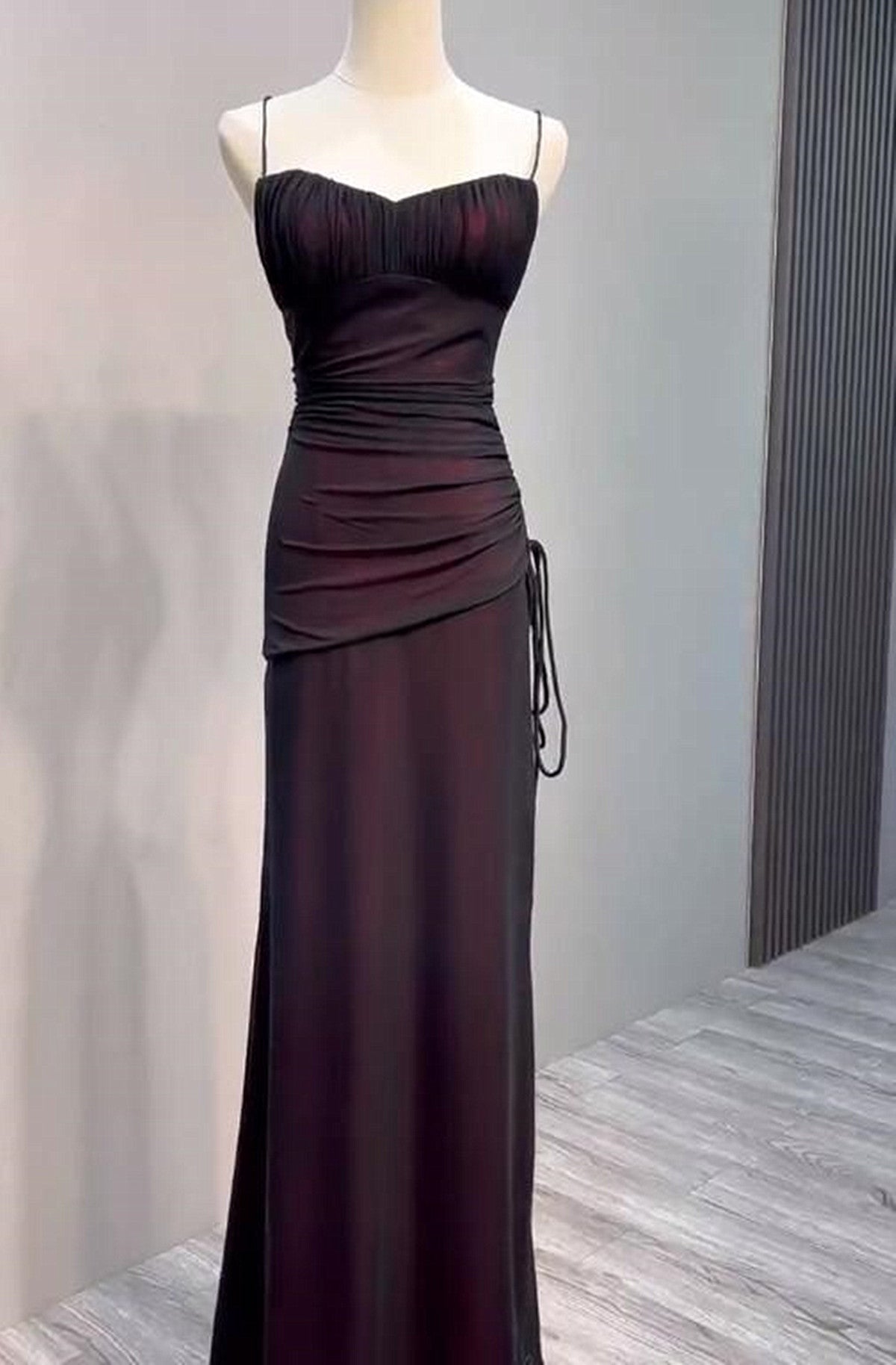 black and red mermaid dress Mermaid Evening Dress 2017 Red And Black Lace Strapless Formal Gown