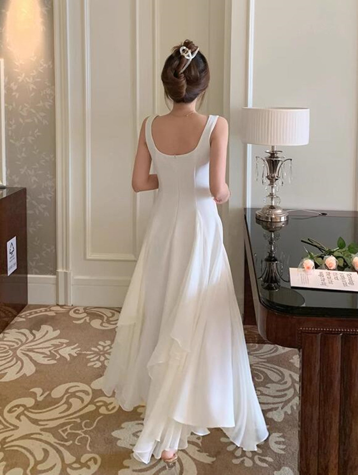 Ivory Chiffon Straps Long Party Dress Prom Dress, Ivory Formal Dress Cutedressy Ivory Chiffon Straps Long Party Dress Prom Dress, Ivory Formal Dress Cutedressy