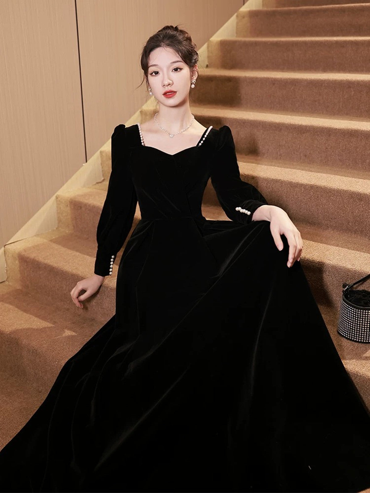 black velvet bridesmaid dresses long sleeve 24 Best Velvet Bridesmaid Dress Ideas in Black, Green & More