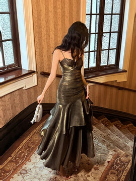Lovely Sweetheart Straps Satin Party Dress, Sweethart Satin Mermaid Prom Dress