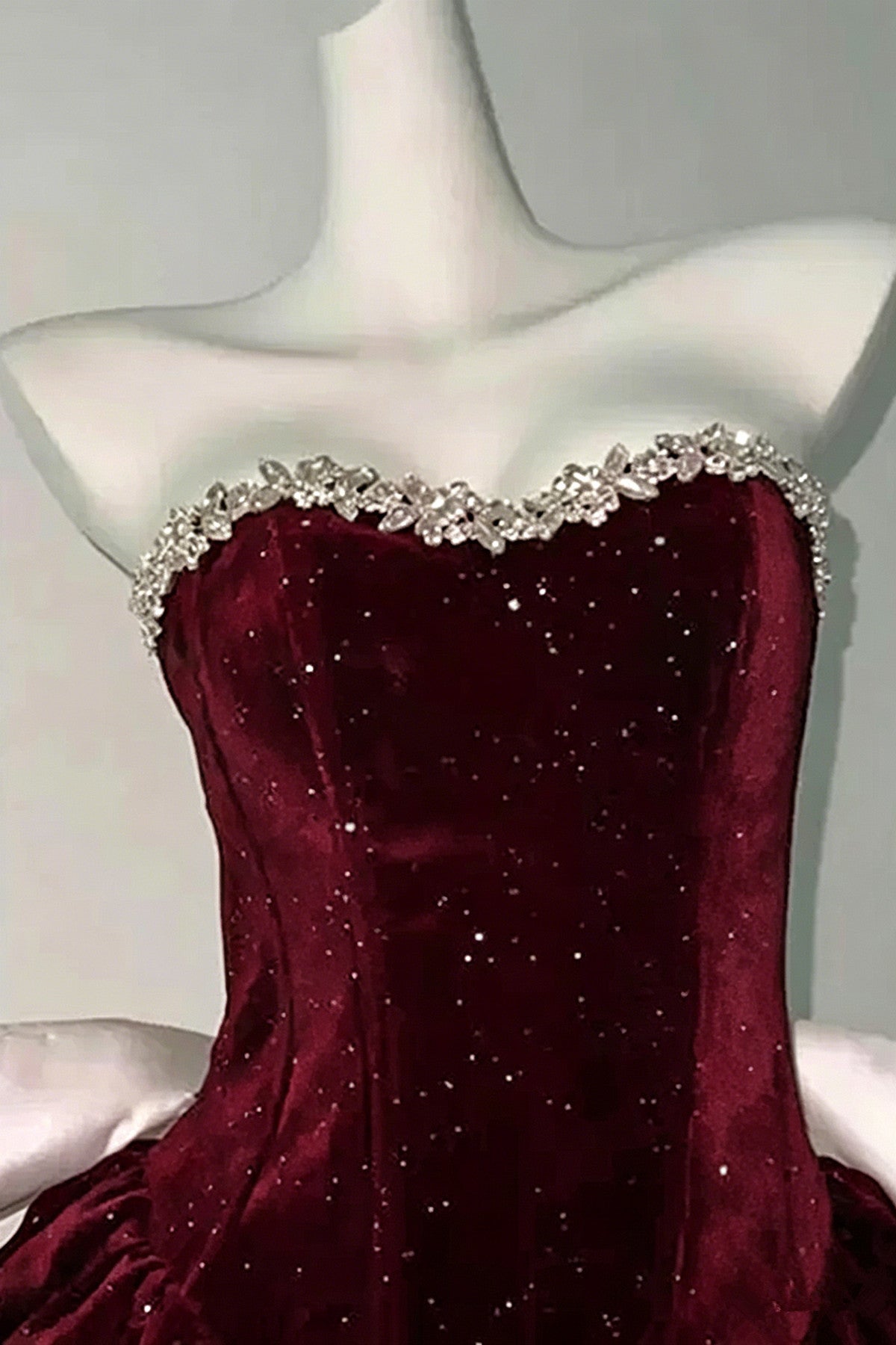 Wine Red Velvet Beaded Short Party Dress, Wine Red Formal Dress Homecoming Dress with Bow