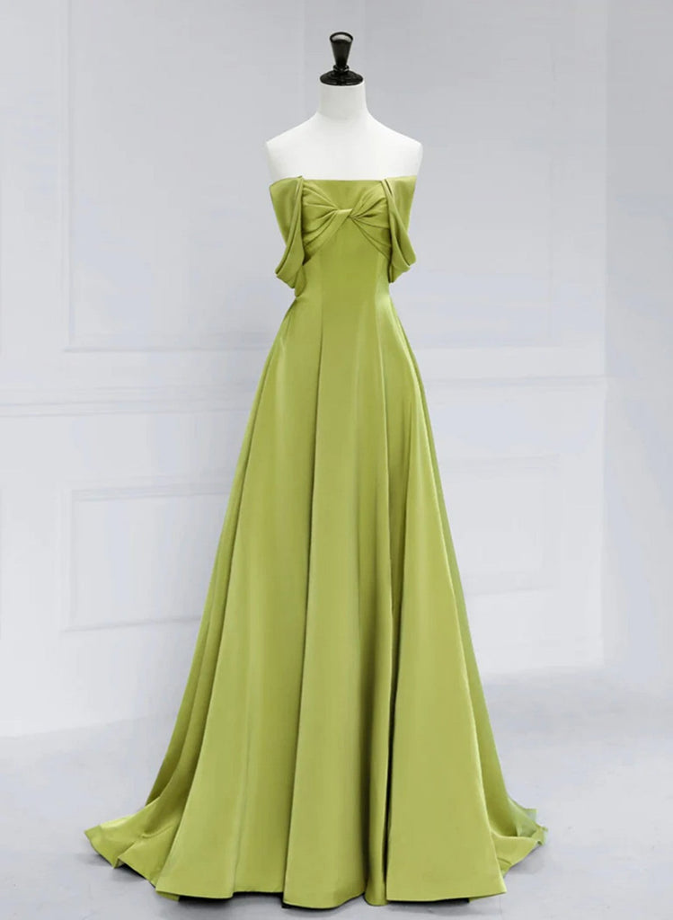 A-line Green Long Formal Dress Prom Dress, Green Floor Length Party Dr