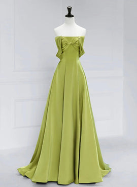 A-line Green Long Formal Dress Prom Dress, Green Floor Length Party Dress