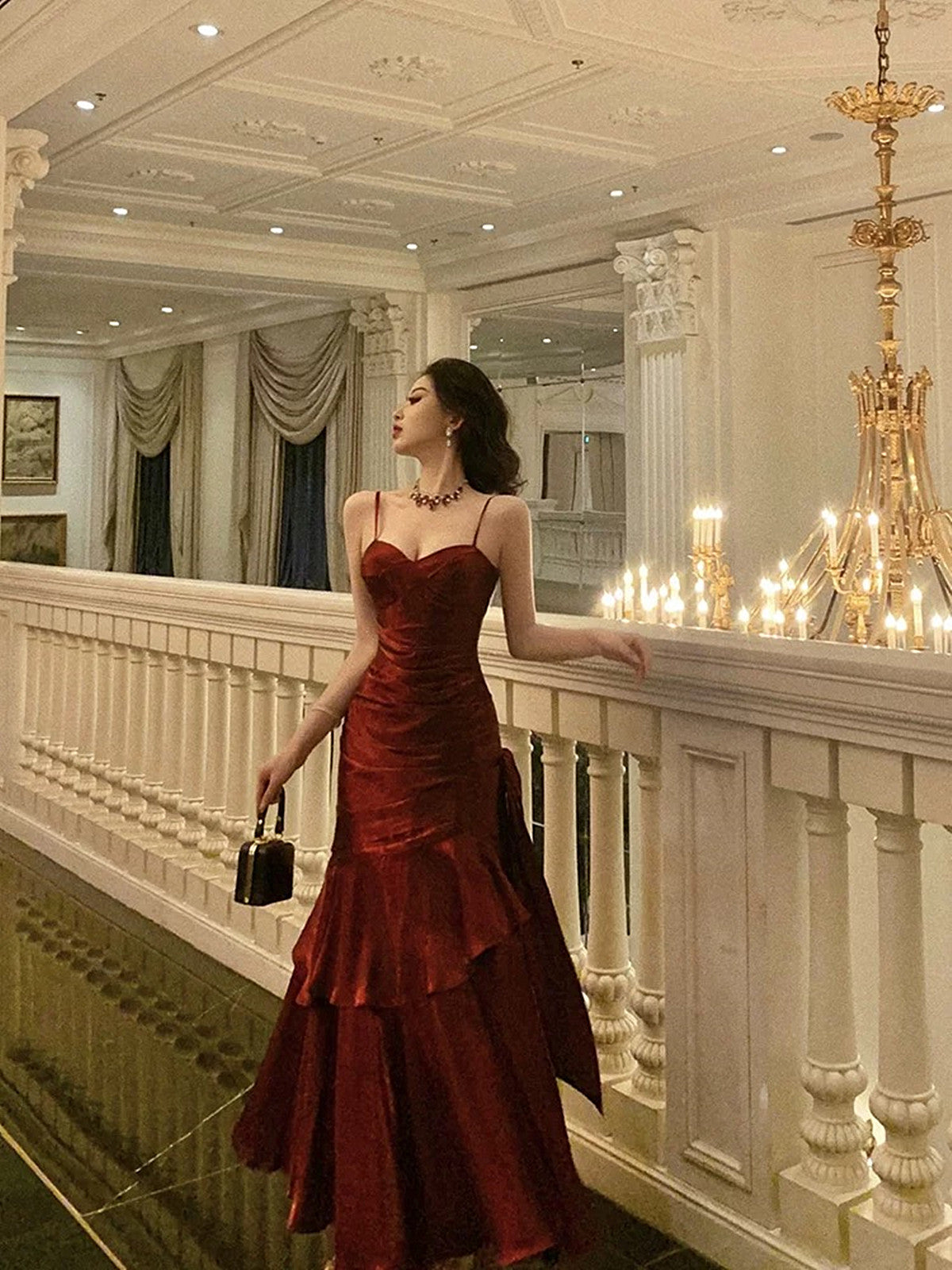 red and gold dress formal Kivary Long Gold Lace Sweetheart Tulle Ball Gown Prom Dresses Wedding Gowns Wine Red US 16 at Amazon Women's Clothing store