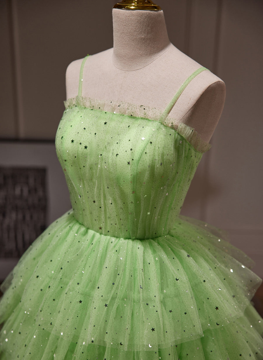Light Green Tulle Straps Short Party Dress, Light Green Homecoming Dre Cutedressy Light Green Tulle Straps Short Party Dress, Light Green Homecoming Dre Cutedressy