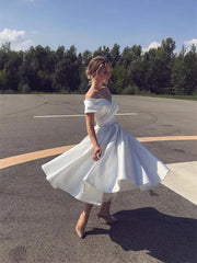 white graduation dress medium length Wedtrend Women White Graduation Dress with Slit Spaghetti Straps Chiffon Grad Ceremony Dress, White / US4