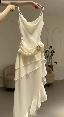Beautiful High Low Straps Layers Evening Dress Party Dress, High Low Formal Dress