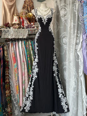 Charming Spandex With Lace Applique Sweetheart Party Dress, Mermaid Long Prom Dress