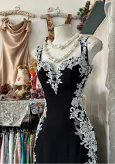 Charming Spandex With Lace Applique Sweetheart Party Dress, Mermaid Long Prom Dress