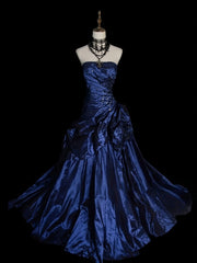 Charming Strapless Ruched Prom Dress with Beads, Ball Gown Long Formal Dress Party Dress