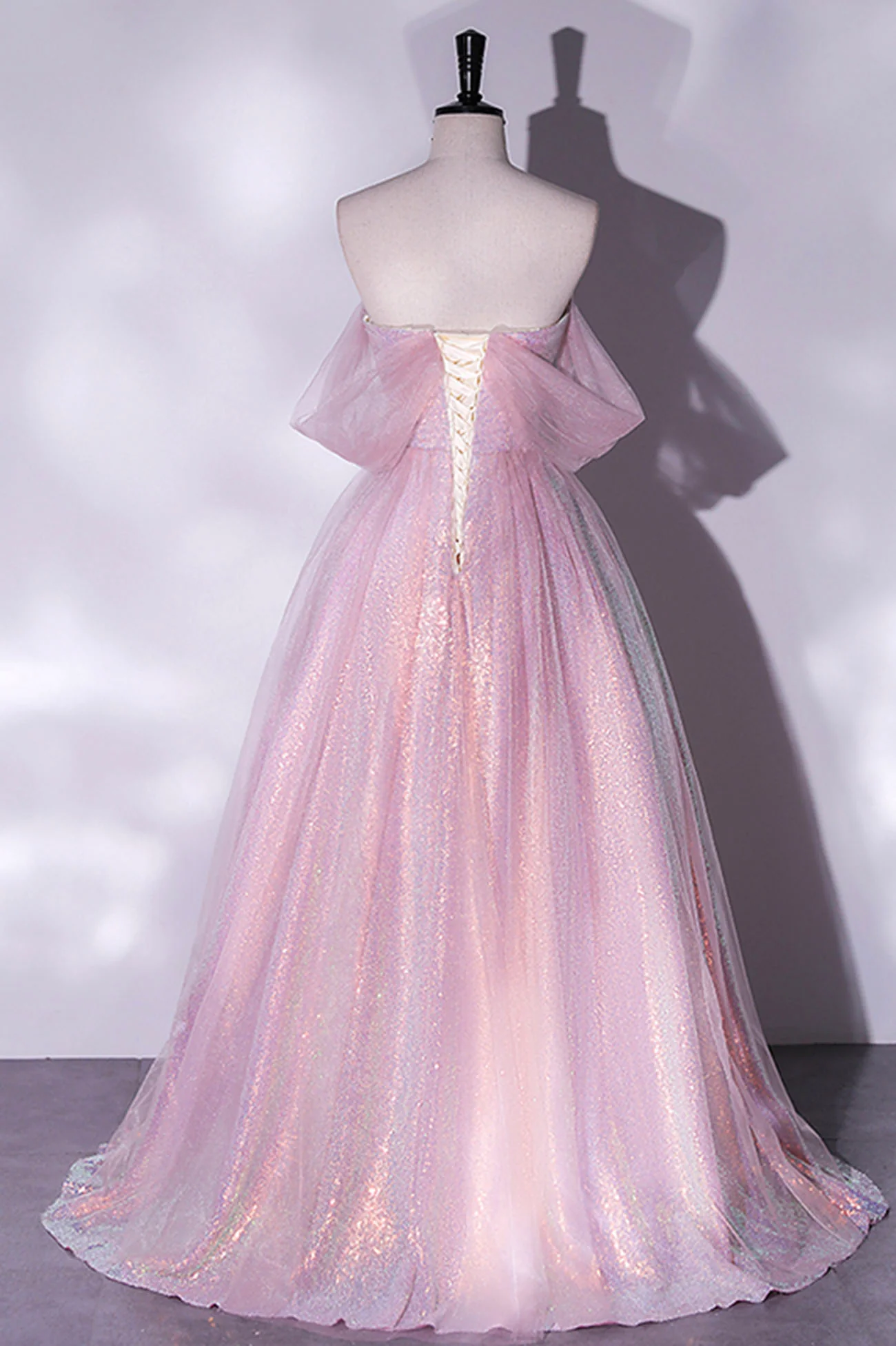 Cute Sweetheart Pink Sequins and Tulle Long Formal Dress, Pink A-line Cutedressy Cute Sweetheart Pink Sequins and Tulle Long Formal Dress, Pink A-line Cutedressy