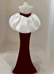 Wine Red Mermaid Velvet Long Formal Dress, Beautiful Velvet Sweetheart Prom Dress