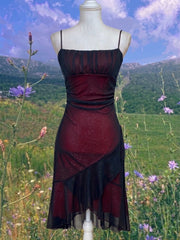 Charming Black and Red Gothic Homecoming Dress, Straps Knee Length Short Prom Dress