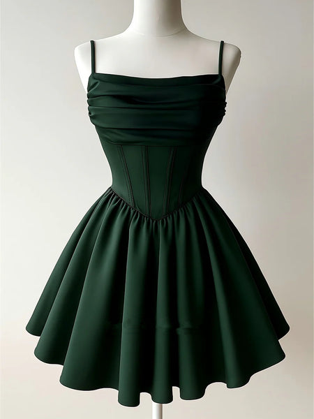 knee length green homecoming dress Straps Dress, Short Square Party Fo – Cutedressy Picture Color Size:3xl Sheer Gold Evening Wraps Atelier
