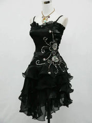 Wine Red Organza Beaded Layers Straps Party Dress, Sweetheart Short Homecoming Dress