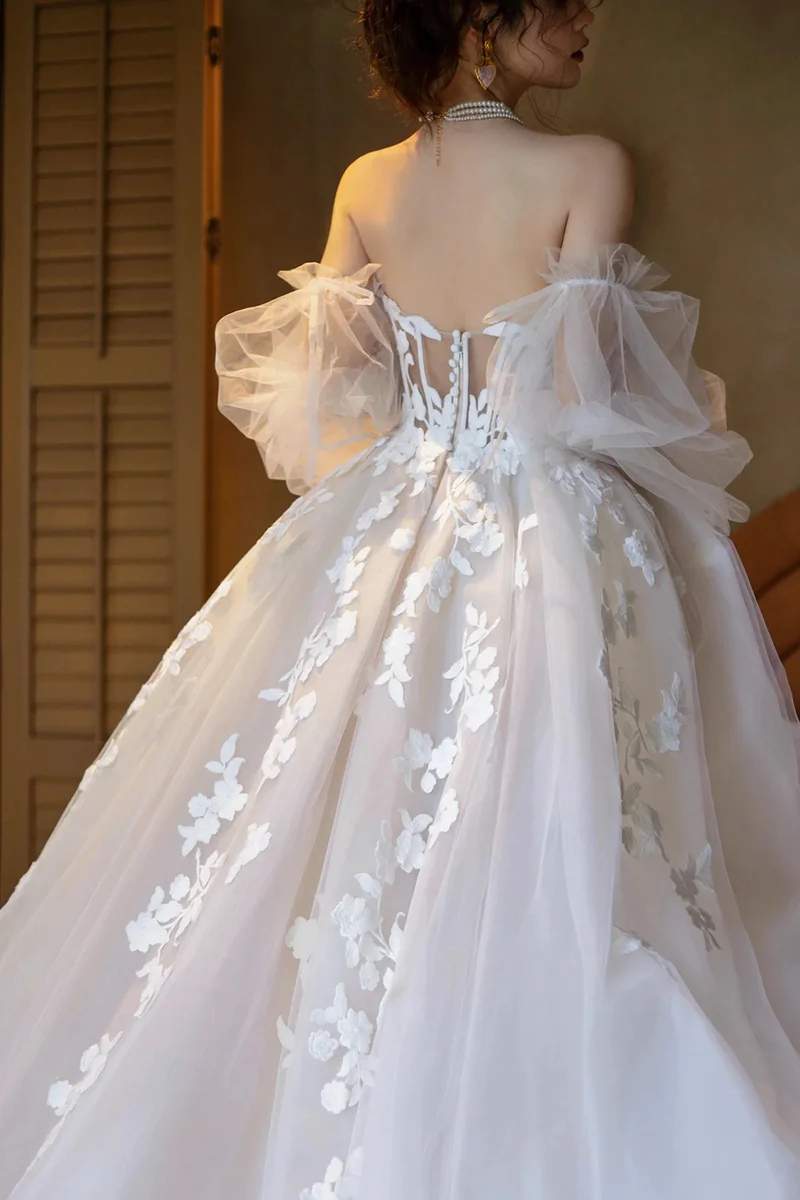 ivory lace party dress Ivory Sweetheart Tulle with Lace Long Party Dress with Leg Slit, Ivory Wedding Party Dress