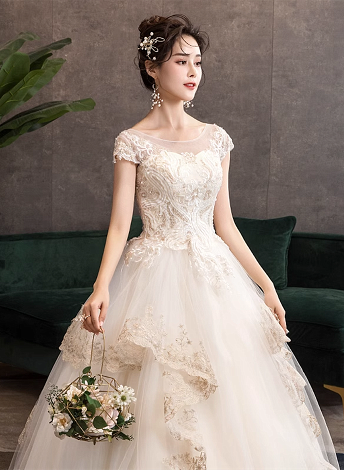 Ivory Tulle with Lace Short Sleeves Sweet 16 Dress, Ivory Tulle Ball Gown Layers Formal Dress Ivory Tulle with Lace Short Sleeves Sweet 16 Dress, Ivory Tulle Ball Gown Layers Formal Dress
