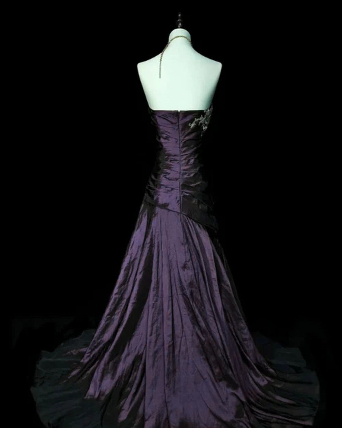 A-line Tulle with Lace Straps Purple Floor Length Party Dress, Purple Tulle Prom Dress