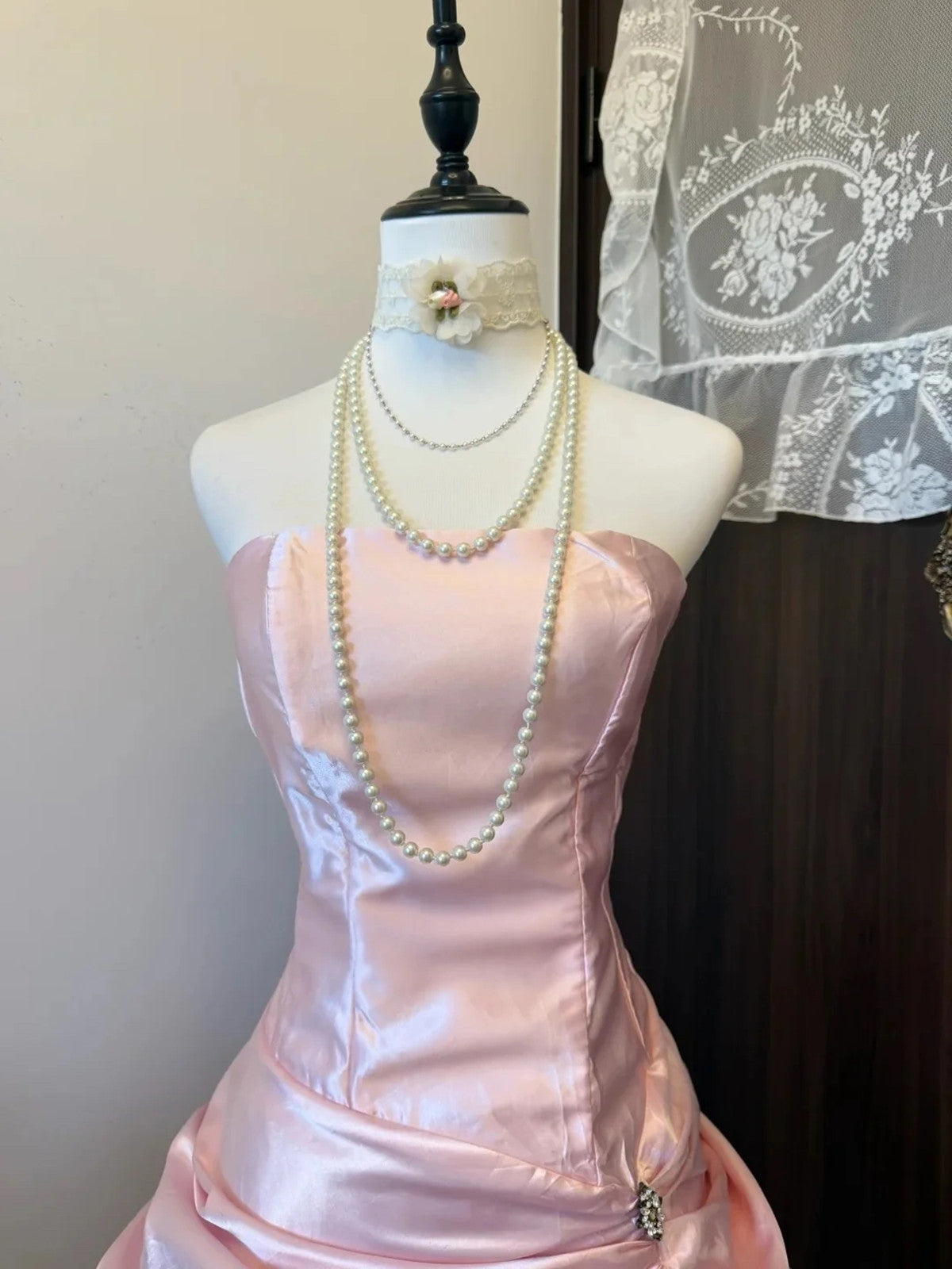 Cute Pink Strapless Satin Ruched Mini Homecoming Dress, Pink Short Prom Dress Formal Dress