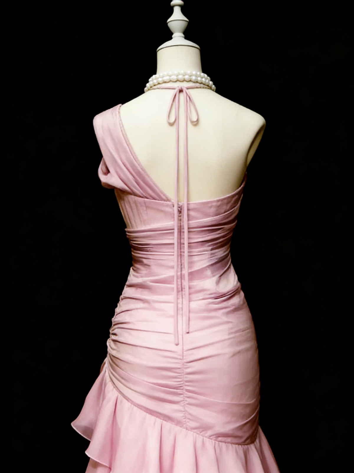 Pink Layers Straps Floor Length Formal Dress, Pink Long Prom Dress Party Dress