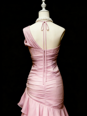 Pink Layers Straps Floor Length Formal Dress, Pink Long Prom Dress Party Dress