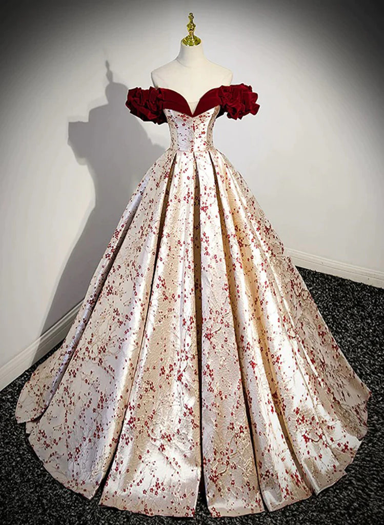 Simple A-line Satin Off Shoulder Party Dress, Sweetheart Satin Prom Dress main image 1