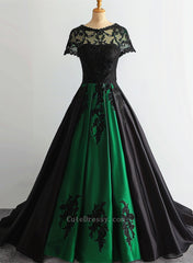 green and black dress Hunter High Low Strapless Lace Bow Wedding in Short Front Long Back a romantic satin dress crafted from flowy satin fabric Mathariel Wedding Dress | Forest-Themed