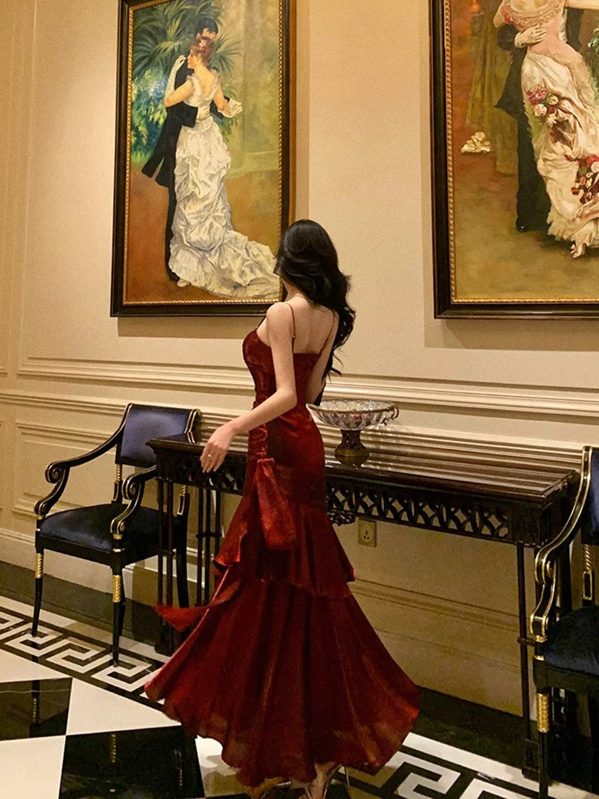 evening elegant red satin dress dress red elegant Mermaid Red Satin Elegant Simple Party Long Prom Dresses, Evening Dres bridalsew-parroquiadesanalbertomagno.com