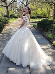Lovely Ivory Round Neckline Tulle with Lace Party Dress, Ivory Sweet 16 Dresses Evening Dress