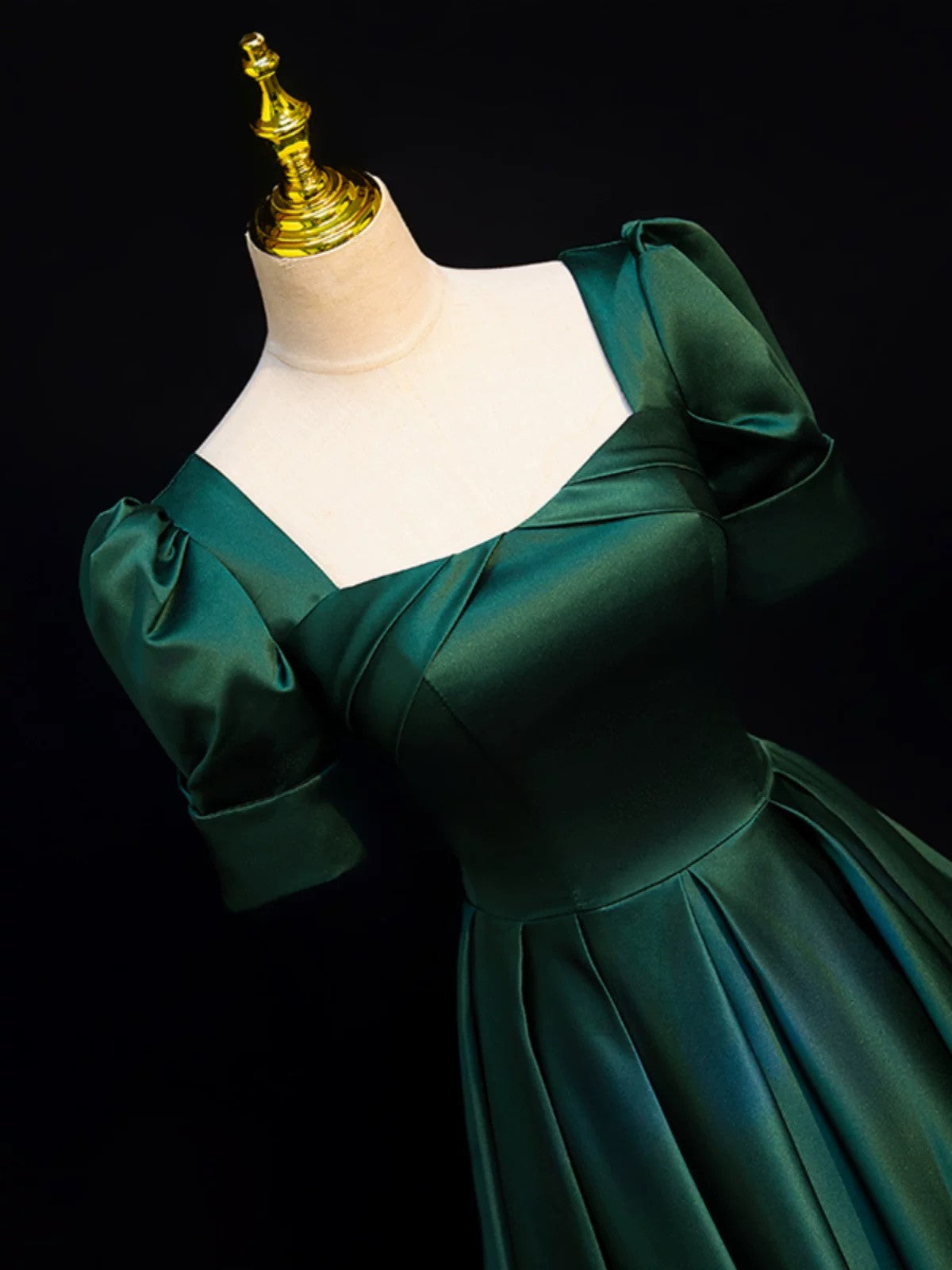 emerald green satin dress short Green Mini Dress - Green Satin Dress - Faux-Wrap Mini Dress