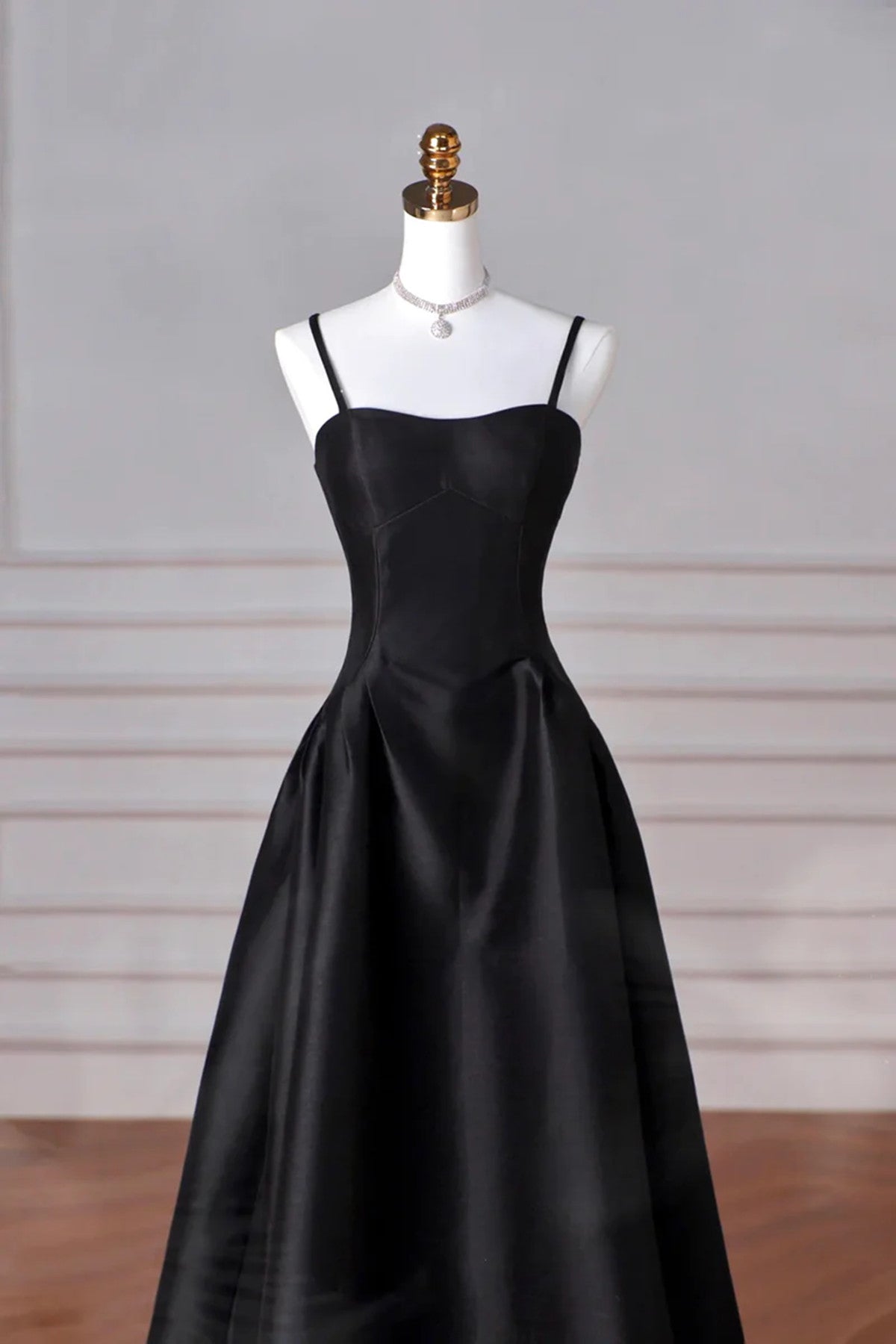 satin black dress prom Black sweetheart satin long prom dress black evening dress dresstby