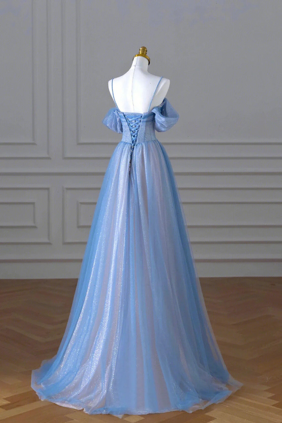 A-line Light Blue and Pink Long Evening Dress, Blue Party Dress Prom D Cutedressy A-line Light Blue and Pink Long Evening Dress, Blue Party Dress Prom D Cutedressy