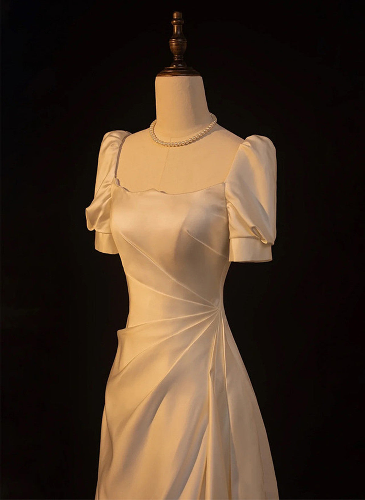 short ivory satin dress Ivory Satin Short Prom Dress Sleeveless Zipper Cocktail Gown