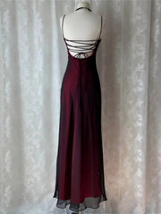 Gothic Black and Red Straps A-line Evening Dress, Charming Gothic Prom Dress Party Dress