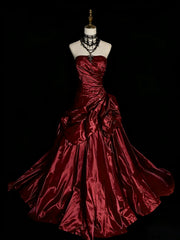 Charming Strapless Ruched Prom Dress with Beads, Ball Gown Long Formal Dress Party Dress