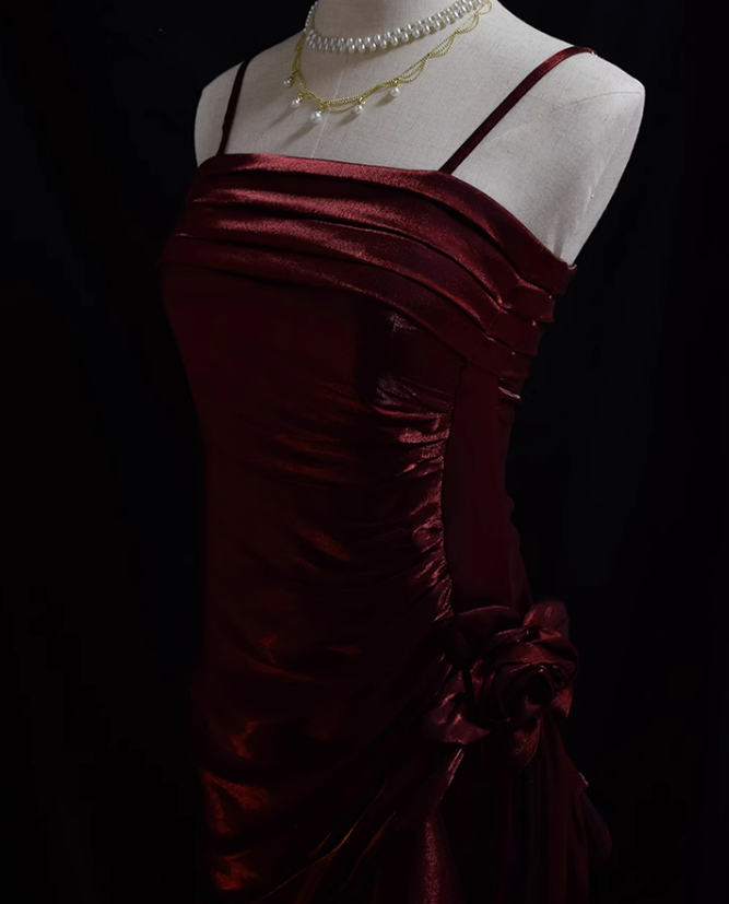Vintage A Line Strapless Satin Evening Dress Prom Dresses High Low Birthday Outfits main image 1