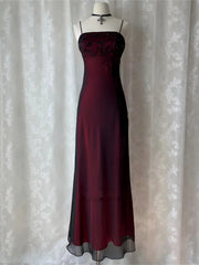Gothic Black and Red Straps A-line Evening Dress, Charming Gothic Prom Dress Party Dress