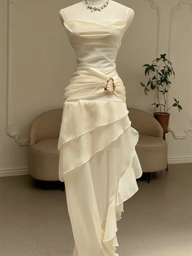 Beautiful High Low Straps Layers Evening Dress Party Dress, High Low Formal Dress