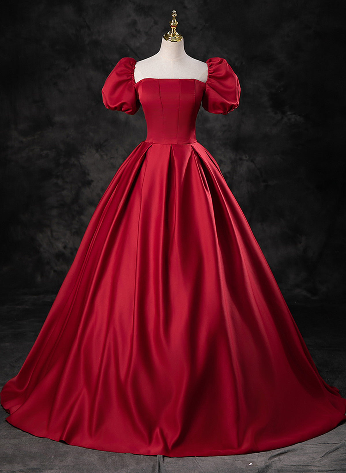 Red Satin Off Shoulder Long Simple A-line Wedding Party Dress, Red Lon Cutedressy Red Satin Off Shoulder Long Simple A-line Wedding Party Dress, Red Lon Cutedressy