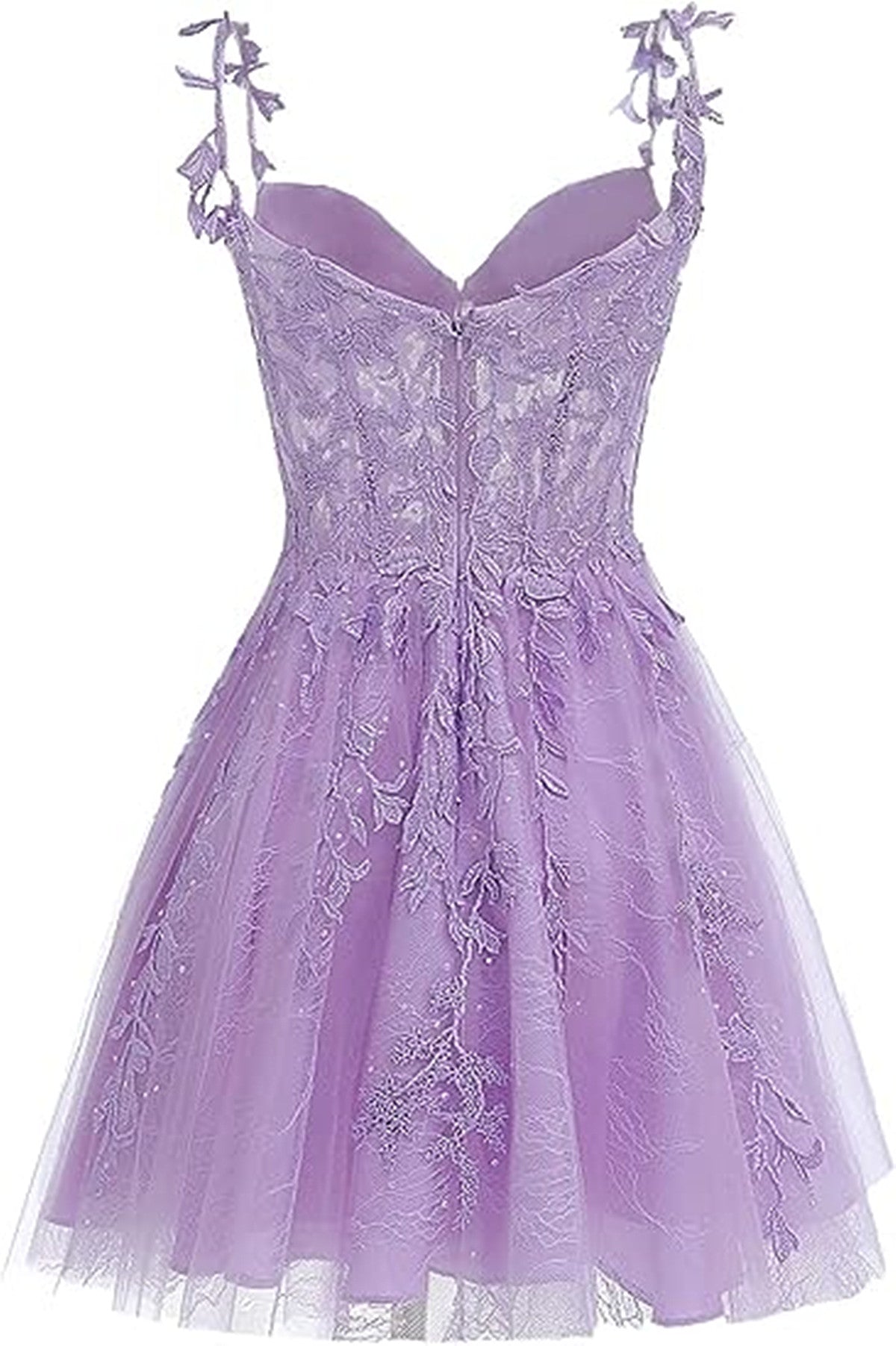 lavender lace dress short Lavender A-line Tulle Lace Appliques Homecoming Dresses, Short Prom Dress, MH564