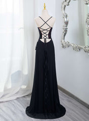 Black and Burgundy Scoop Straps Lace-up Long Party Dress, Simple Long Prom Dress