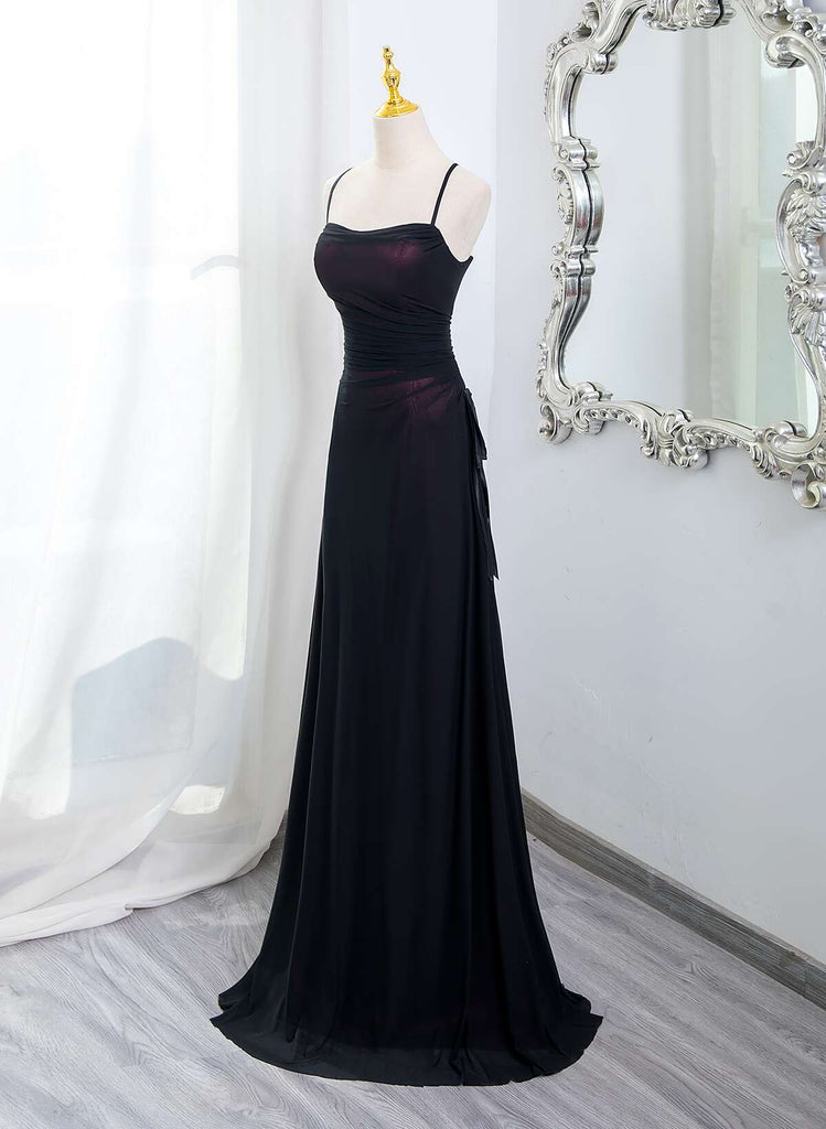 Simple Burgundy Long Sleeve Scoop Prom Dress main image 0